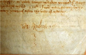 Signature of Walter Rideout. 1642.
