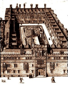 Brasenose College, Oxford. 17th century print.